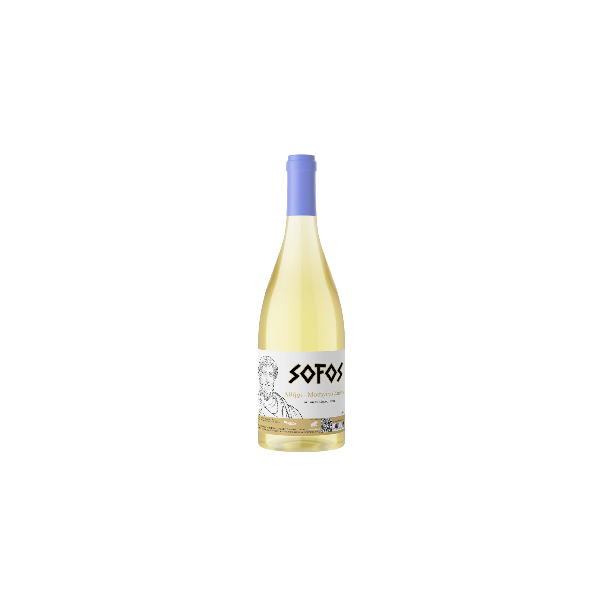 71145 ΚΡΑΣΙ SOFOS ΛΕΥΚΟ ΗΜΙΞΗΡΟ 750ml ΜΟΣΧΑΤΟ ΣΠΙΝΑΣ - Image 1